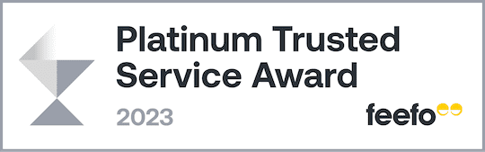 Feefo platinum service award 2025